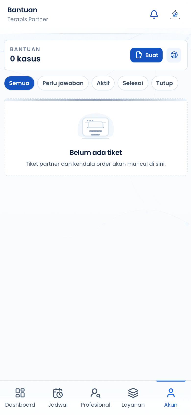 Daftar tiket bantuan partner